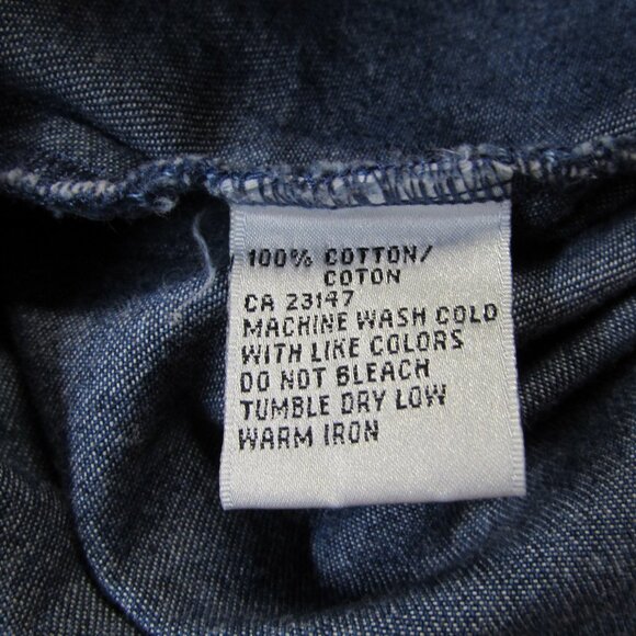 Talbots Vintage 100% Cotton Denim Button Down Tank Dress Size 14 - Picture 3 of 16